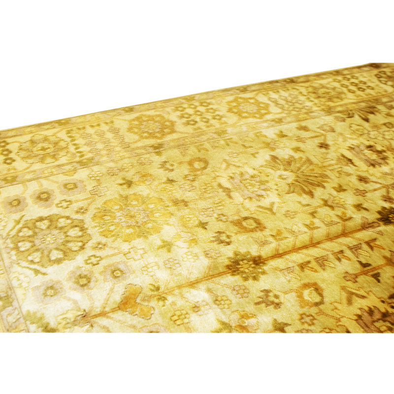 Tapis de haute qualité noué à la main, de couleur or et beige