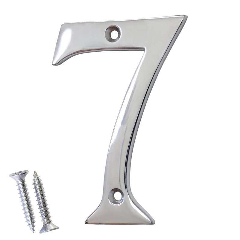 Numéro de maison 4 po, Chrome poli, 7