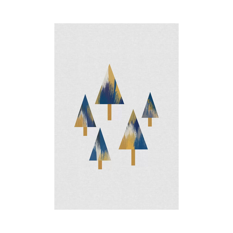 «Trees» par Orara - impression d'art graphique, Toile tendue, H 12 po x l 8 po x P 0,75 po, Pas de tapis