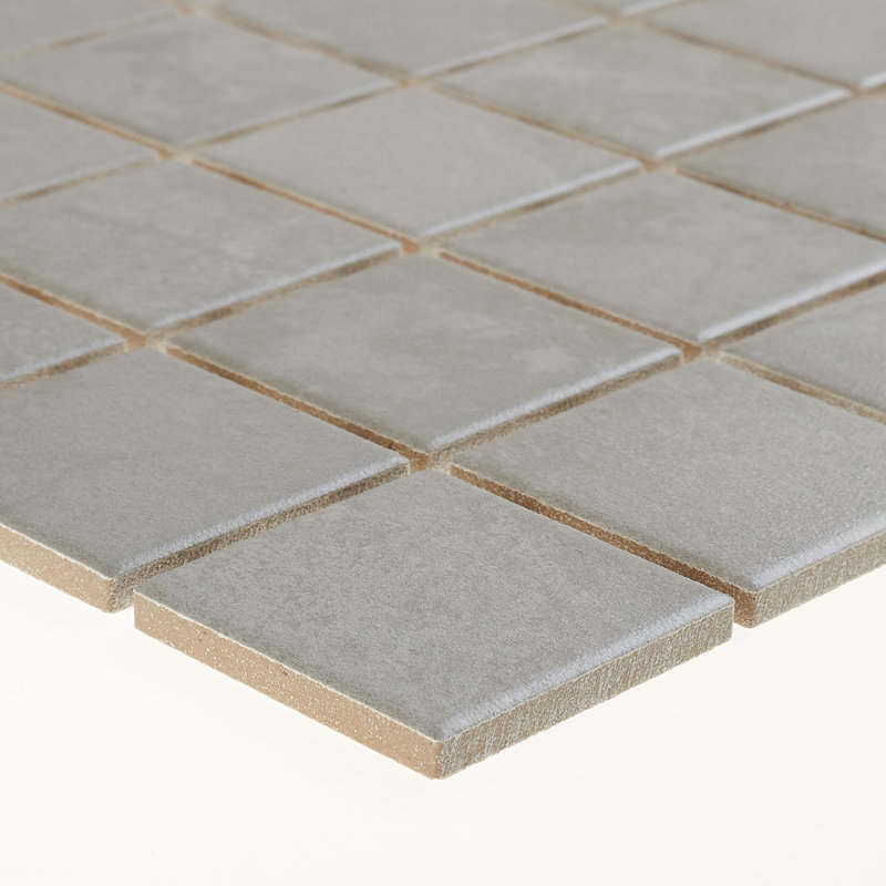 Slate Attaché 2" x 2" Porcelain Mosaic Wall & Floor Tile, Meta Light Gray