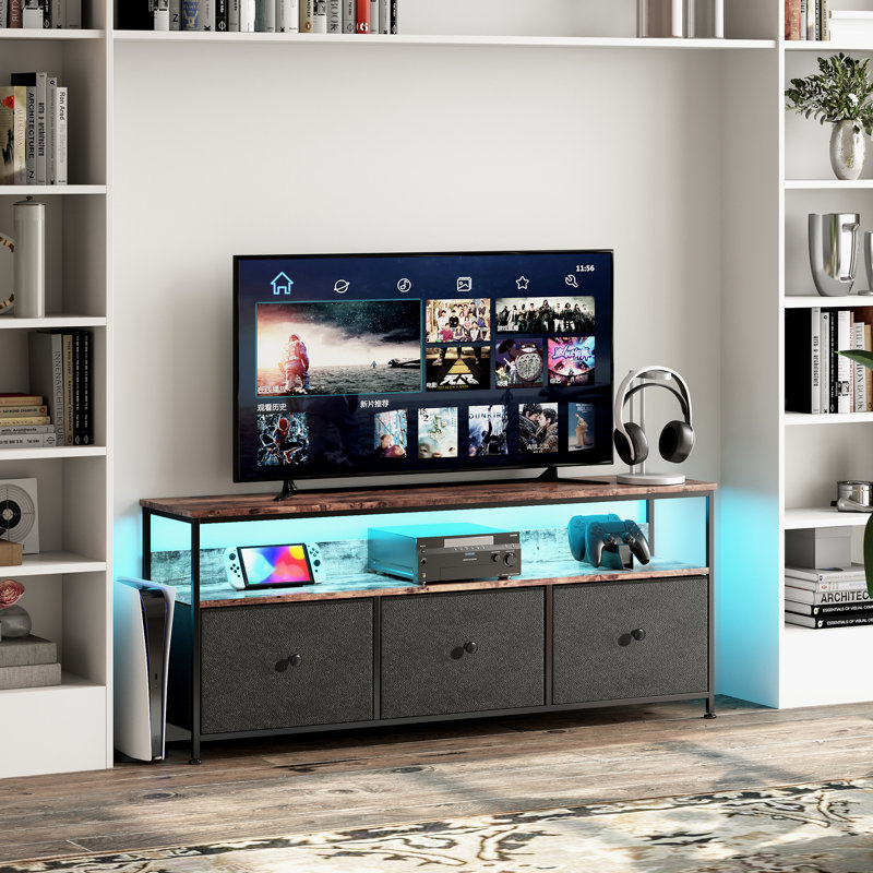 Unfinished TV Stand, 57cm H x 108cm W x 29.8cm D, Black