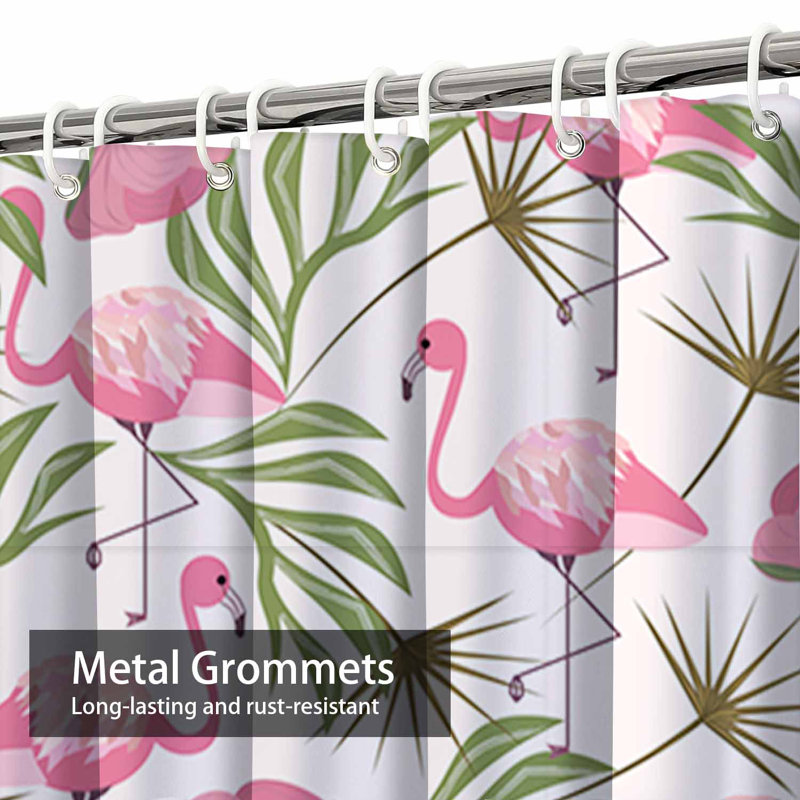 Rideau de douche imperméable à motif de feuilles de palmier tropical avec 12 crochets, L 72 po x l 84 po