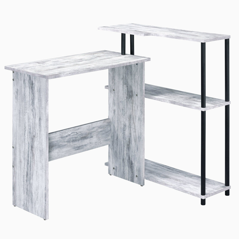 Bureau avec bibliothèque, Noir/gris