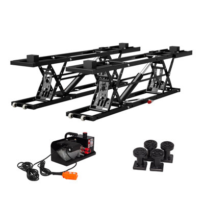9000LBS Portable Car Lift, Electric Hydraulic Vehicle Lift with 28" Max Height & 11.5" Extension Plates, Q235-B Carbon Steel – For Sedan, SUV, Pickup, Garage Use