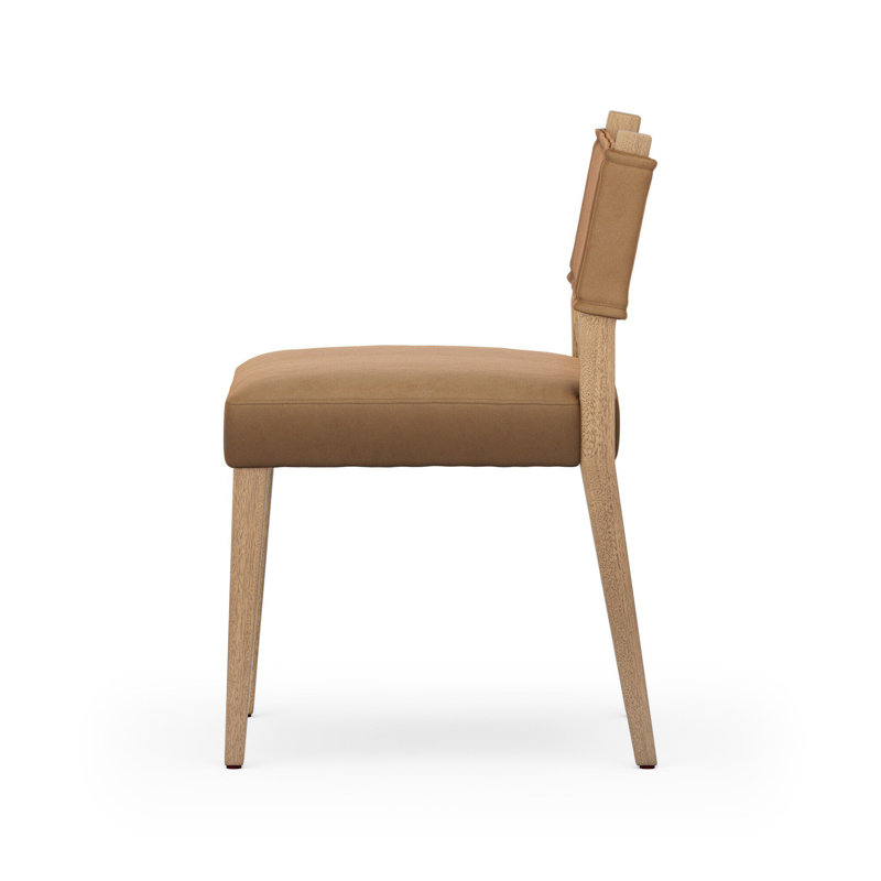 Side Chair in Charcoal, Leather Maestro Camel, Natural
