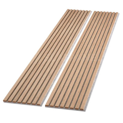 Panneau mural acoustique en bois 106 po x 12,6 po, panneaux décoratifs insonorisés pour murs et plafonds, panneaux muraux en bois à lattes 3D