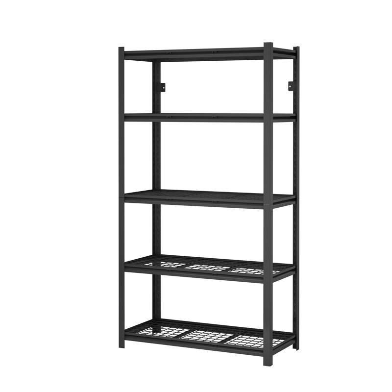 5-Tier Adjustable Metal Shelving Unit ,Heavy Duty Garage Shelving,Storage Racks,Industrial Utility Shelf, Black