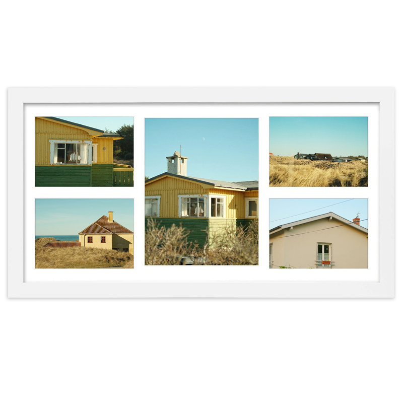 Collage Wood Picture Frame , White