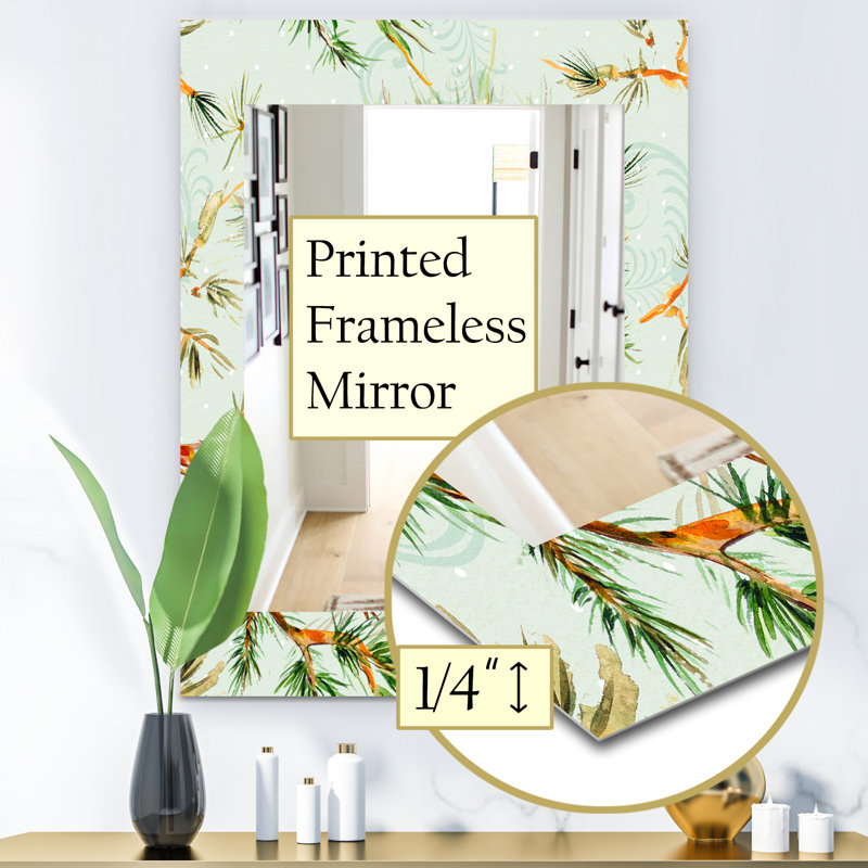 Miroir mural bohémien et traditionnel fleur 43, H 24 po x l 32 po, Floral 2