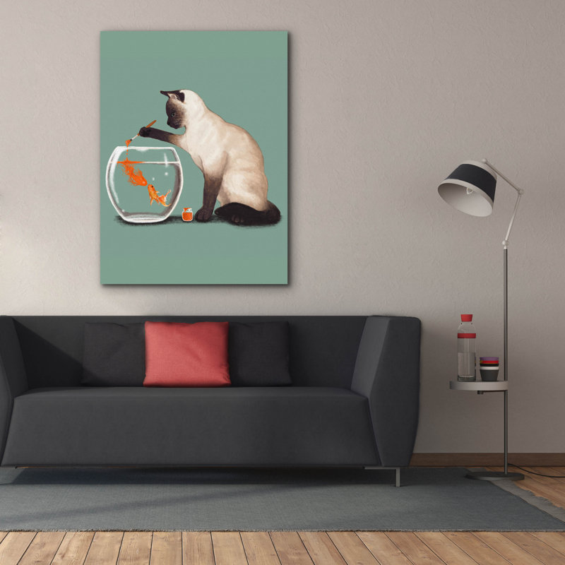 Art mural sur toile Red Barrel Studio® «Goldfish Need Friend» par Tummeow, H 54 po x l 40 po