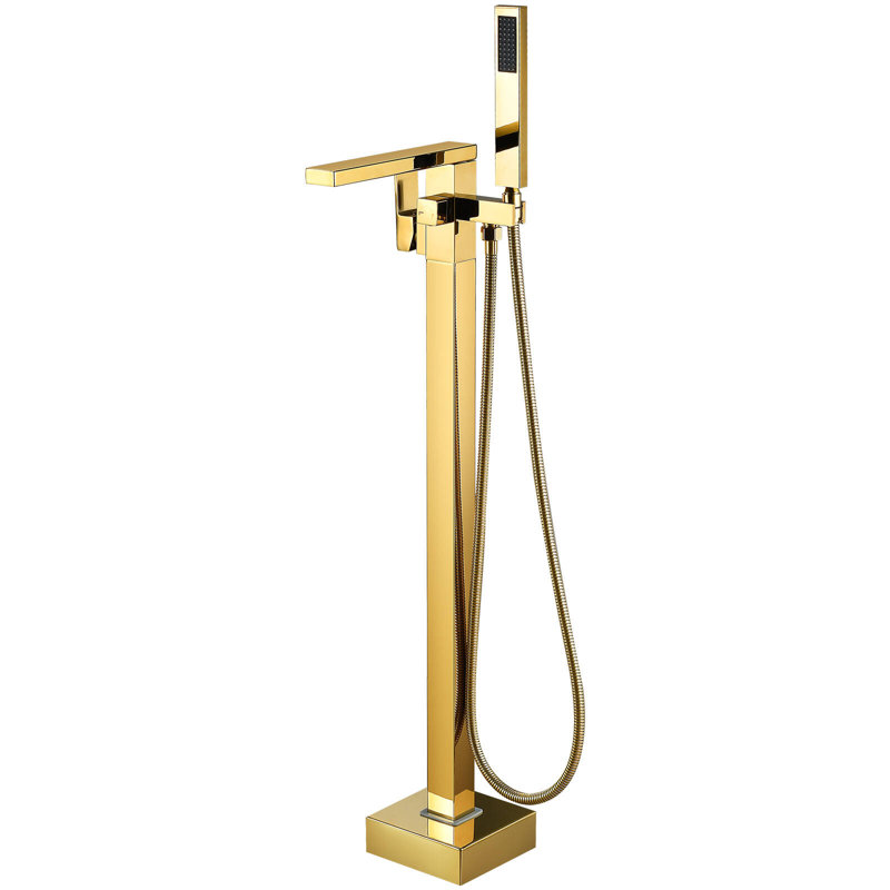 Floor Mount Freestanding Tub Faucet, Gold