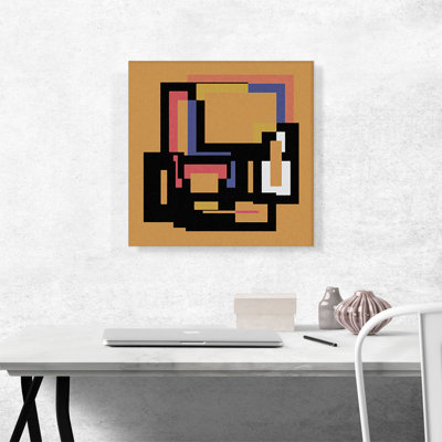 «Mid-Century Modern Composition in Orange», reproduction d'art sur toile tendue