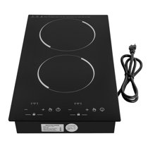 MegaChef Portable 2-Burner 5.5 in. White Hot Plate with