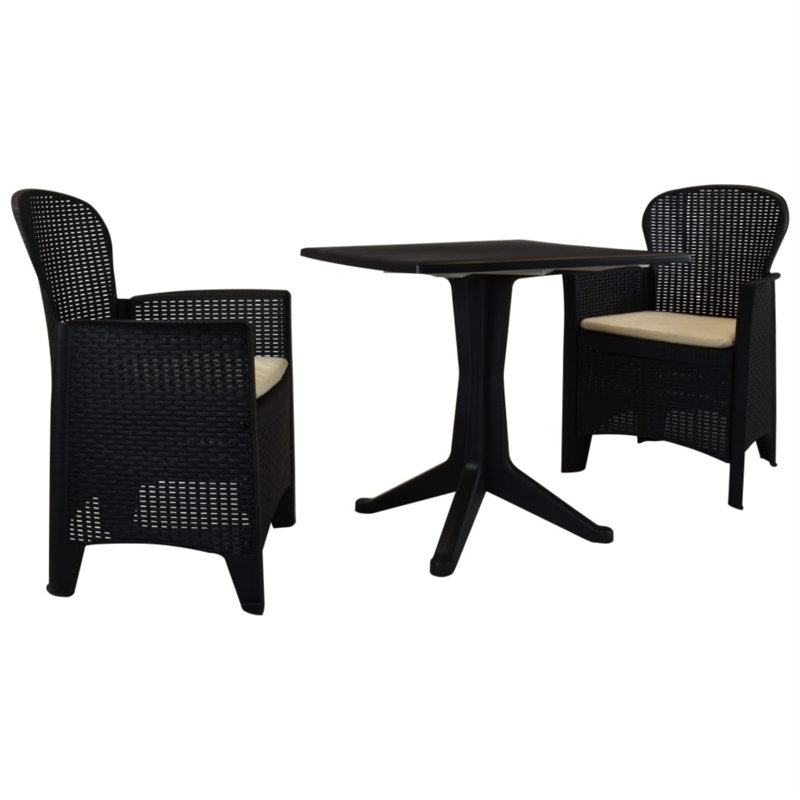 Brinklee Round Dining Set with Cushions, Grey, Grey, 2