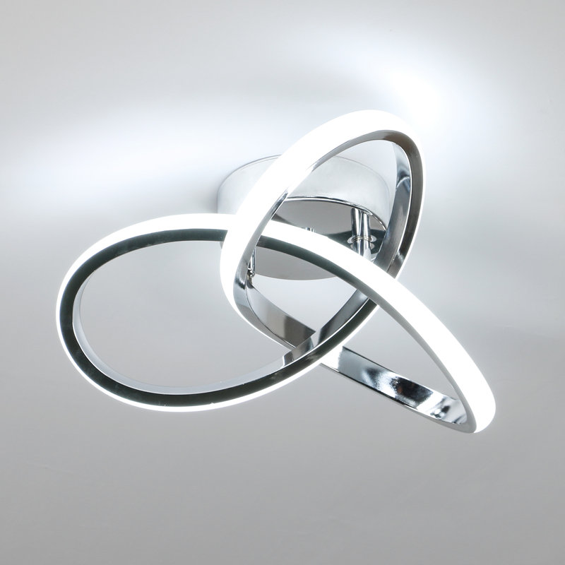 Modern LED Ceiling Light, 20W Modern Spiral Design LED Lamp, 6000K, Sliver