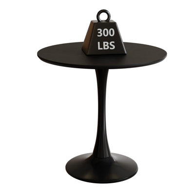 31.5" Black Round Dining Table, Tulip Table Kitchen Dining Table 2-4 People with MDF Table Top & Pedestal Base, Mid-Century End Table Leisure Coffee Table Office Living Room Table