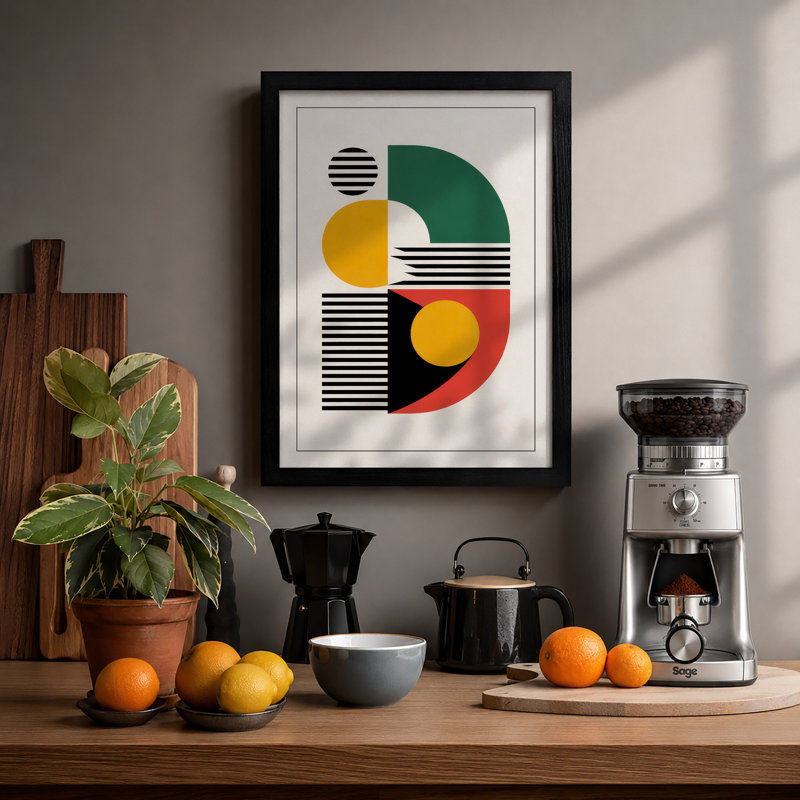 Alphabet Forms Geometric - Print, A2 - 59.4 x 42.0 cm, Black