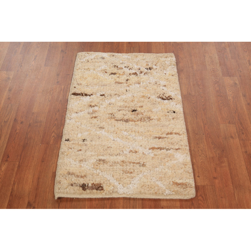 Tapis décoratif indien en laine à motif abstrait 2 x 3