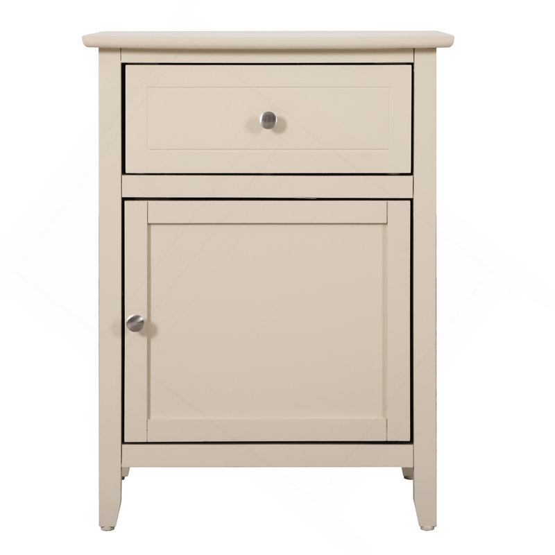 Charming Transitional Nightstand In Beige, Beige