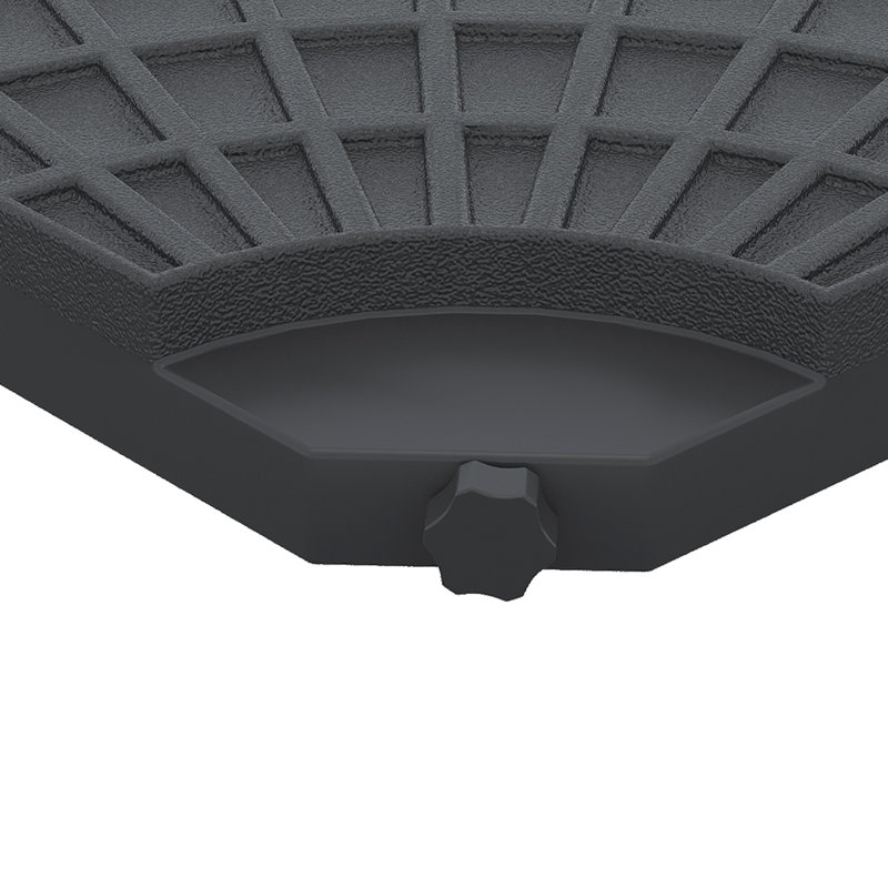 Base de parasol en porte-à-faux décalée, 4 pièces rondes robustes, 52 L d'eau / 112 lb de sable, base de patio noire, ronde, 52 litres d'eau ou motif 112,