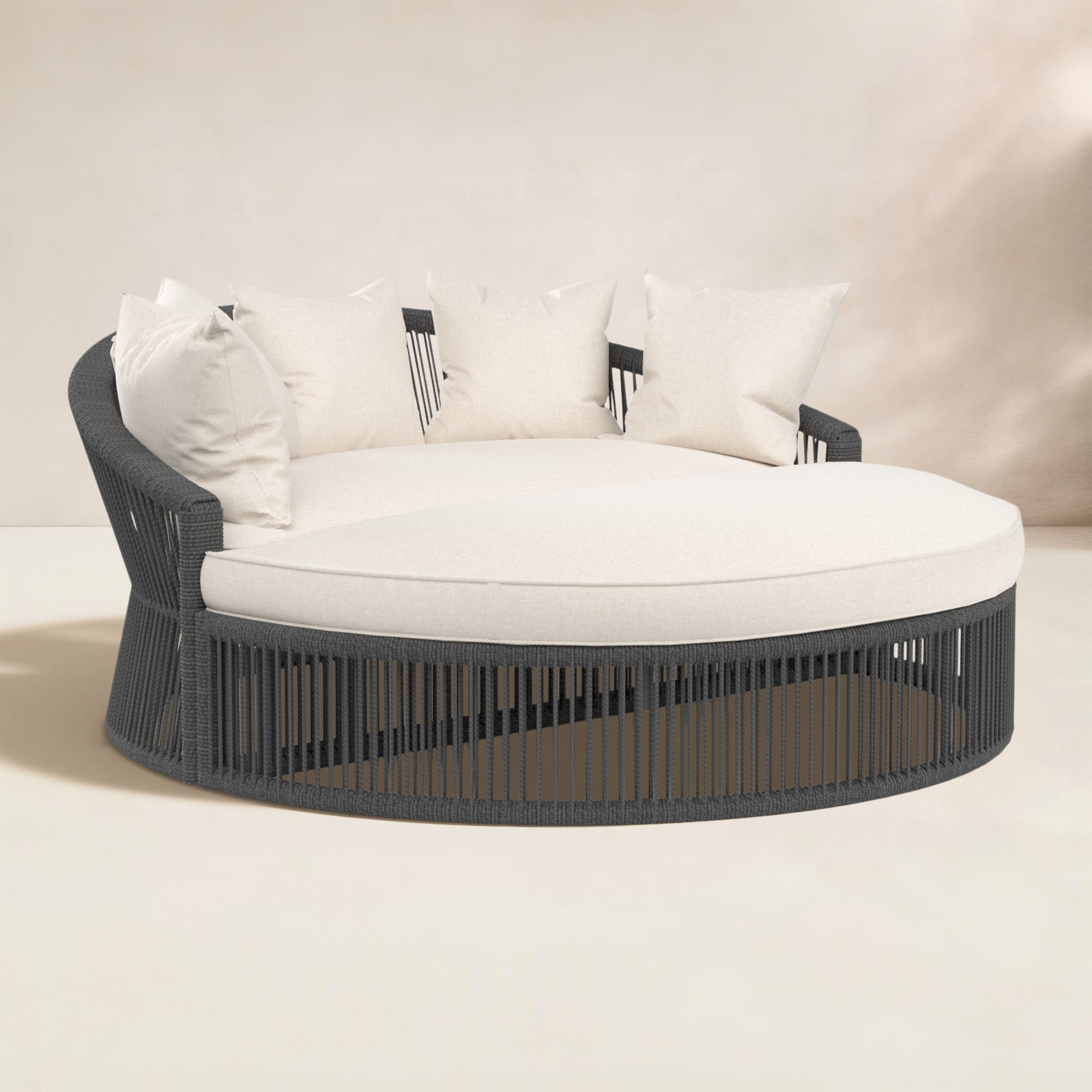 Renfri 67" Sunbrella® Patio Daybed, Black, Echo Ash Sunbrella®