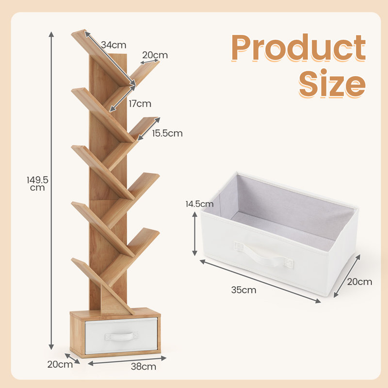 150cm H x 38cm W Geometric Bookcase