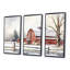 Calm Red Barn In Winter II - ensemble d'art mural sur toile Farmhouse-226437330-226437331