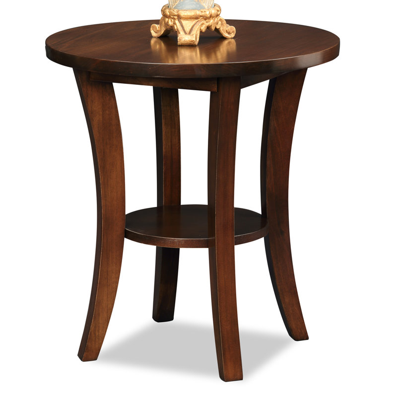 Boa Solid Wood Round Side Table, Chocolate Cherry