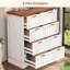 Classeur à 4 tiroirs Farmhouse, classeur en bois pour bureau à domicile, pour format lettre / légal / A4, blanc et brun-118568293