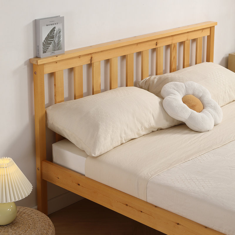 Shane Solid Wood Bed, Caramel, Double (4'6)