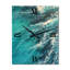 Photographie aérienne de vagues turquoise se brisant VI - Horloge murale moderne-99640044