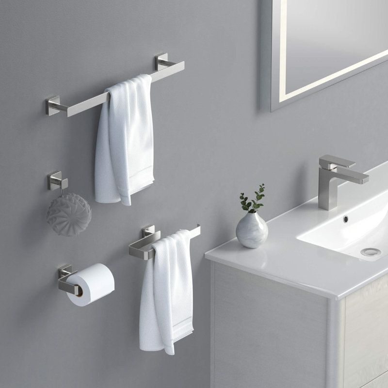 Blaze 4 - Piece Bathroom Hardware Set, Brushed Nickel