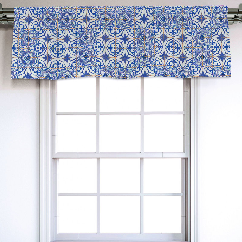 Sateen Floral Ruffled Window Valance