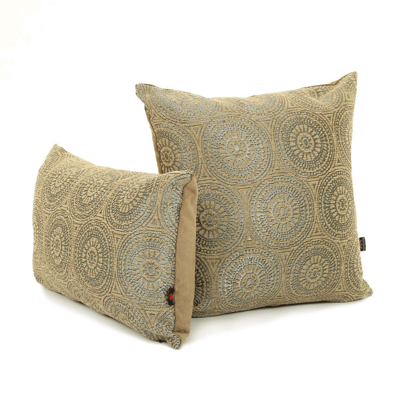 Chilton Geometric Square Cushion, Small, Brown