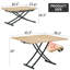 Table et chaise avec fonction de levage, plateau d'autocollant à grain de bois épais de 0,8 pouce, coins arrondis, pieds en métal noir, 4 chaises en lin gris foncé, assemblage rapide, conception stable-118929246