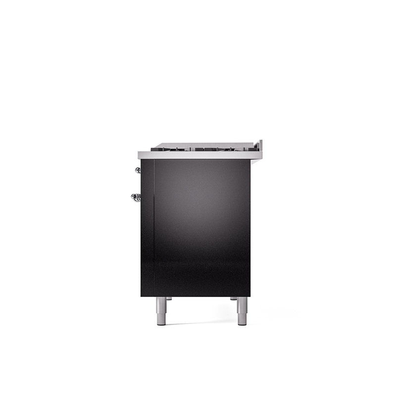 ILVE Nostalgie II 48 Dual Fuel Range , Burgundy/Brass, Natural Gas