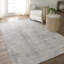 Tapis en polypropylène / polyester abstrait tissé à la machine en crème / bleu-287386733