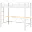 Structure de lit simple pour lit mezzanine blanc, avec bureau et DEL, fabrication en métal, facile à installer, bureau sans sommier, finition blanche, stable nécessaire, assemblage-1521644751-1521644747