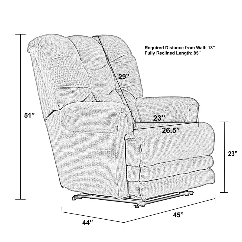 Fauteuil inclinable rembourré avec repose-pieds Big Man's, Électrique, Encre