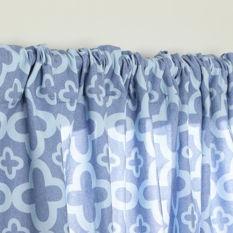 Gasquet Geometric Tailored Window Valance, Palace Blue