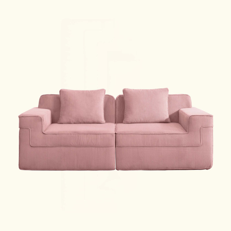 Canapé modulaire à 2 places sans siège, canapé modulaire Cloud avec assise profonde et canapé modulaire moderne à 2 places avec coussins décoratifs