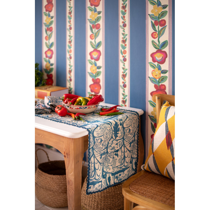 THE ENCHANTED WOODLAND DUSK BLUE TABLE RUNNER