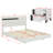 Sophisticated Queen 3-Piece Floating Platform Bed Set With Integrated LED Lights And Two Stylish Nightstands