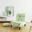 Geometric Green Triangle II - Mid-Century Upholstered Slipper Chair