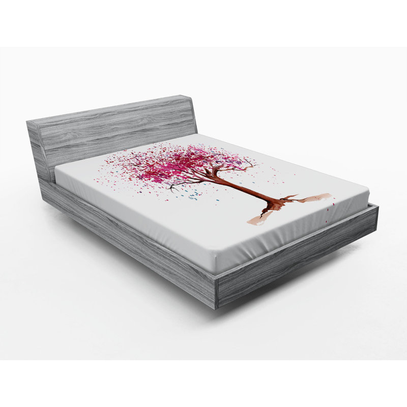 Microfiber Floral Fitted Sheet, Full Fitted Sheet