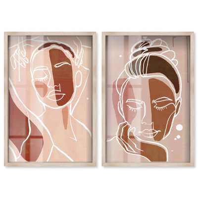 Abstract Wall Art Shadowbox Print Modern Livingroom Art Set by Art Remedy, Black Frame, 10 x 15