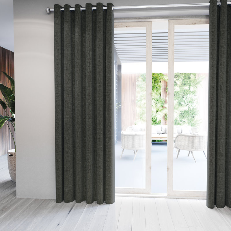 Kalo Room Darkening Curtain Pair, 168 W x 183 D cm, Charcoal