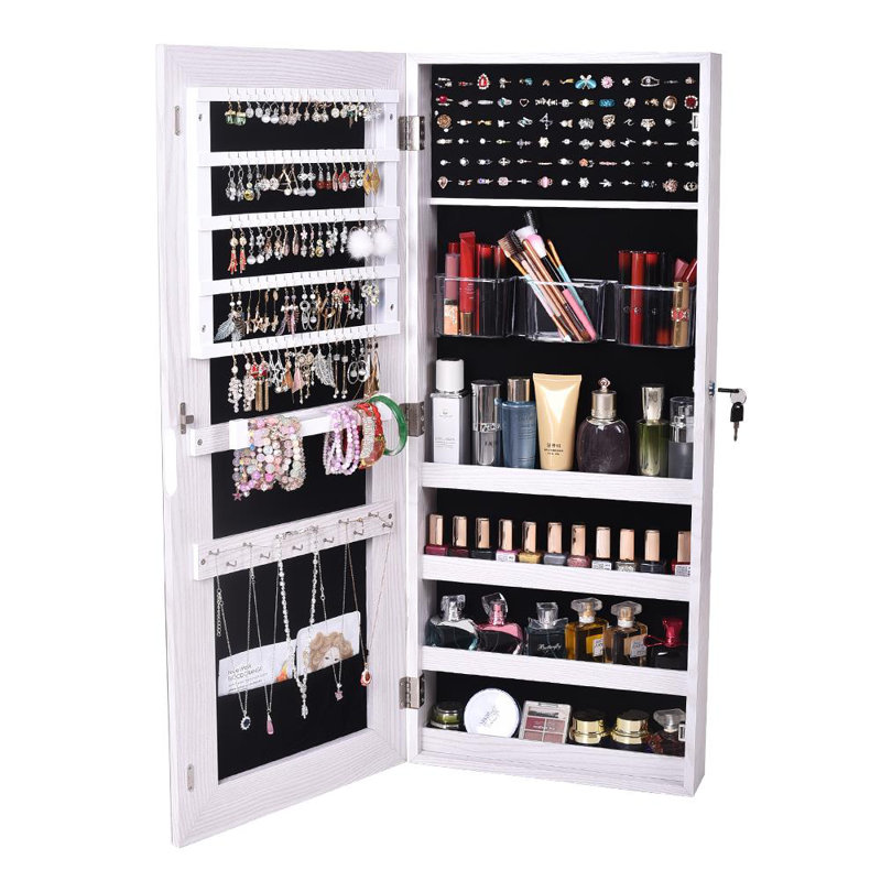 Armoire à bijoux murale avec miroir Cleotis
