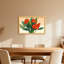 Plantes et fleurs Fleurs rouges éclatantes avec feuilles vertes-758284129-758284128-758284133