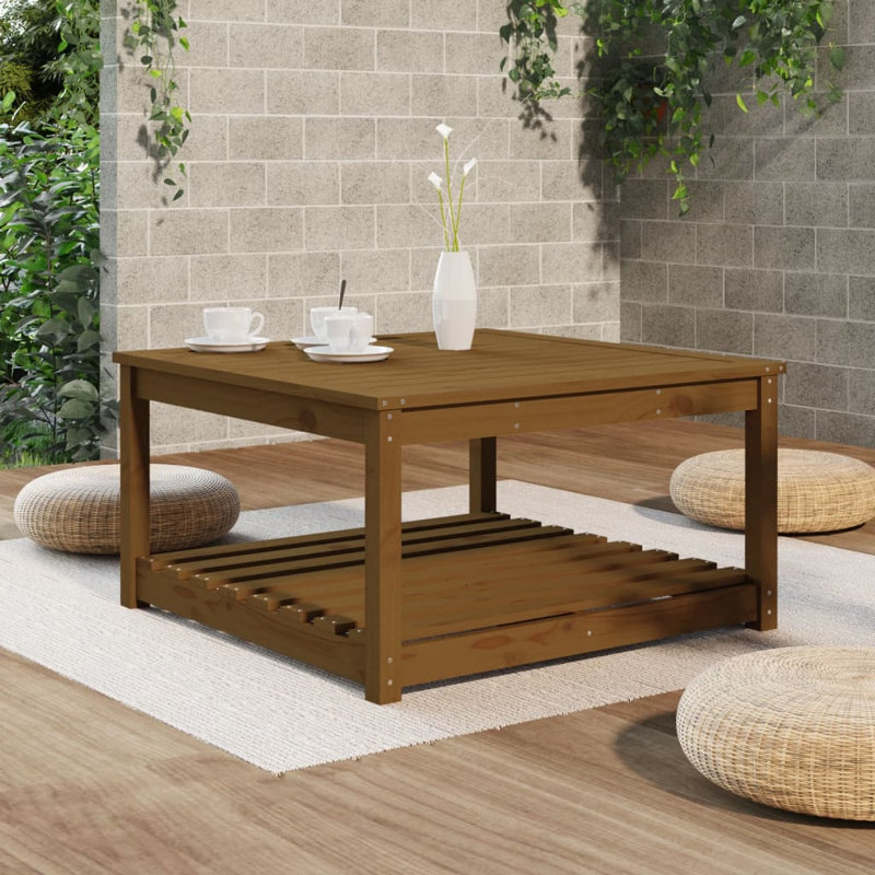 Singita Rectangular Pine Outdoor Coffee Table , cm W cm D, Honey Brown, 45cm H x 82.5cm W x 82.5cm D